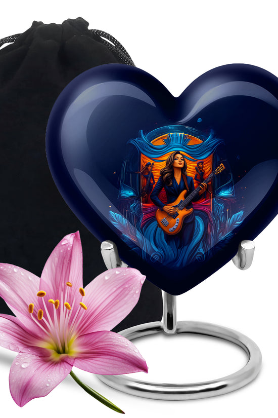 Artistic Guitar Burial Urn - Beautifully Crafted Funeral Urns For Women