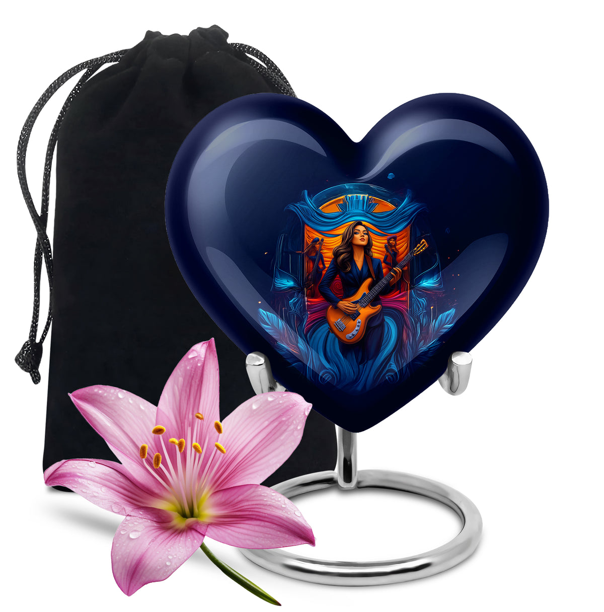 Artistic Guitar Burial Urn - Beautifully Crafted Funeral Urns For Women