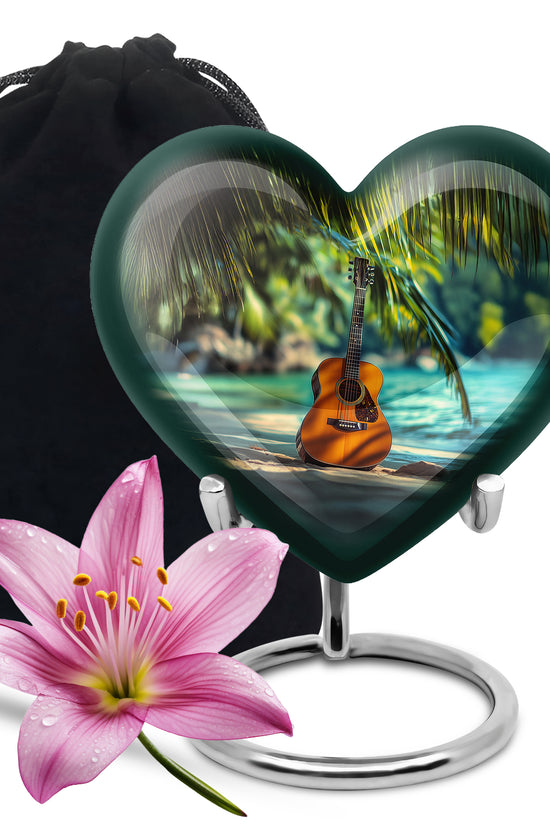 Ocean Guitar Urns -Tropical Cremation Memorial Urn For Loved Ones