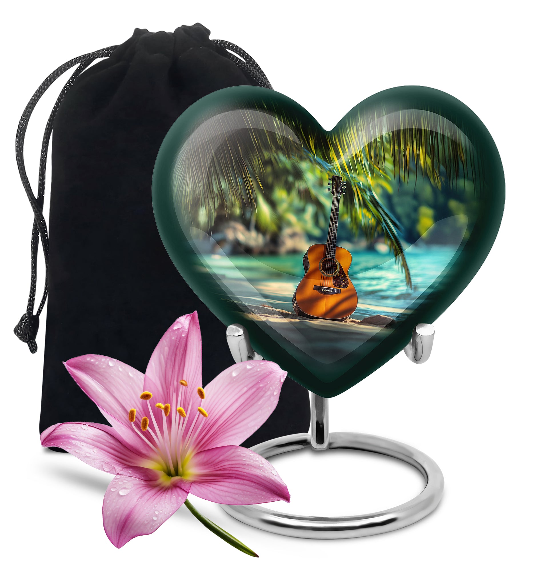 Ocean Guitar Urns -Tropical Cremation Memorial Urn For Loved Ones
