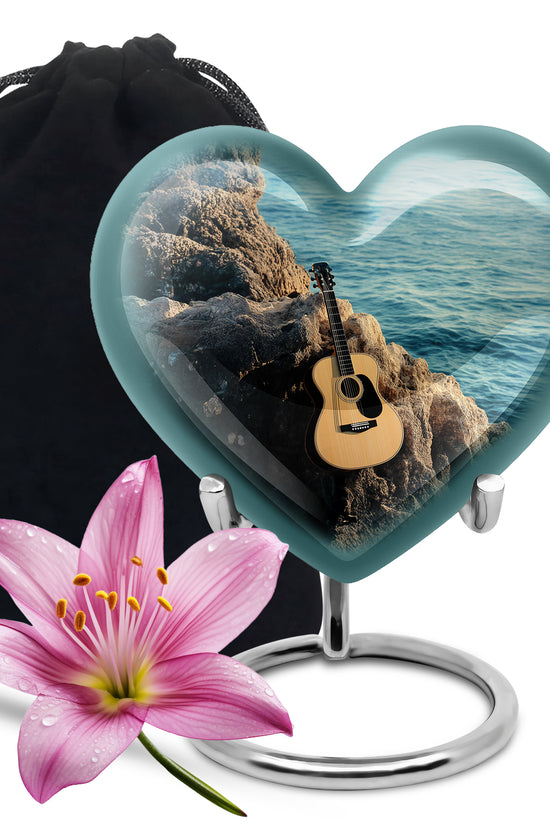 Music Guitar Cremation Urn -Beach Theme Urn For Ashes