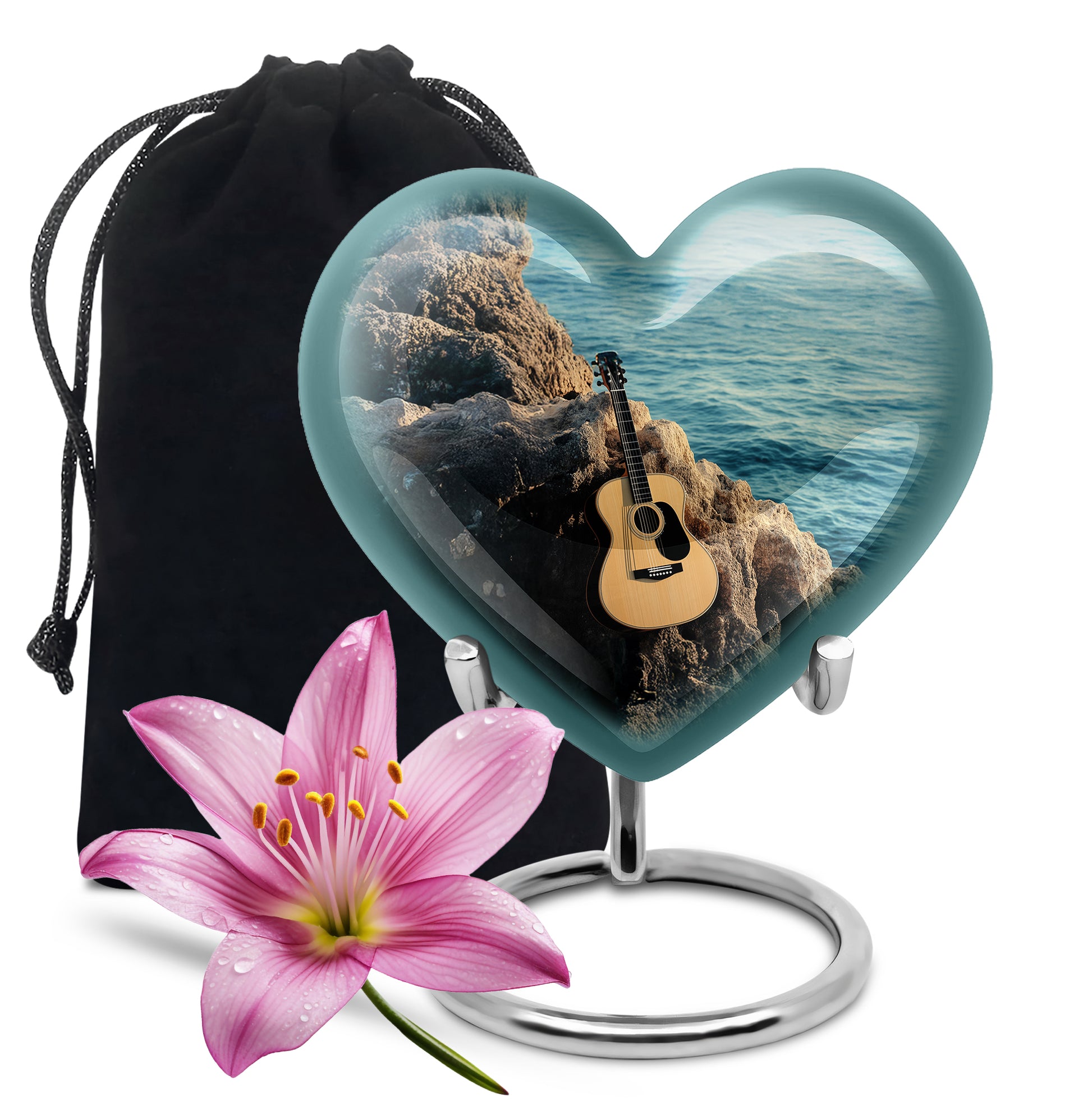 Music Guitar Cremation Urn -Beach Theme Urn For Ashes