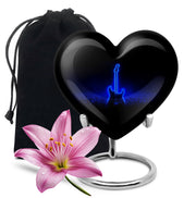Blue Neon Guitar Cremation Urn - Musical Memorial Urn For Dad Ashes