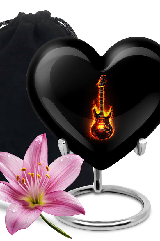 Flame Guitar Cremation Urn - Premium Urn For Human Ashes