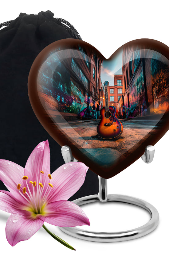 Modern Guitar Memorial Urn - Large Adult Cremation Urn For Ashes