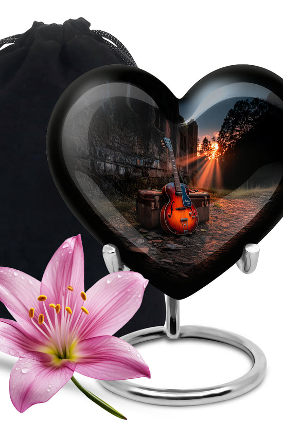 Guitar Memorial Urn - Musical Theme Cremation Urn For Adult Ashes