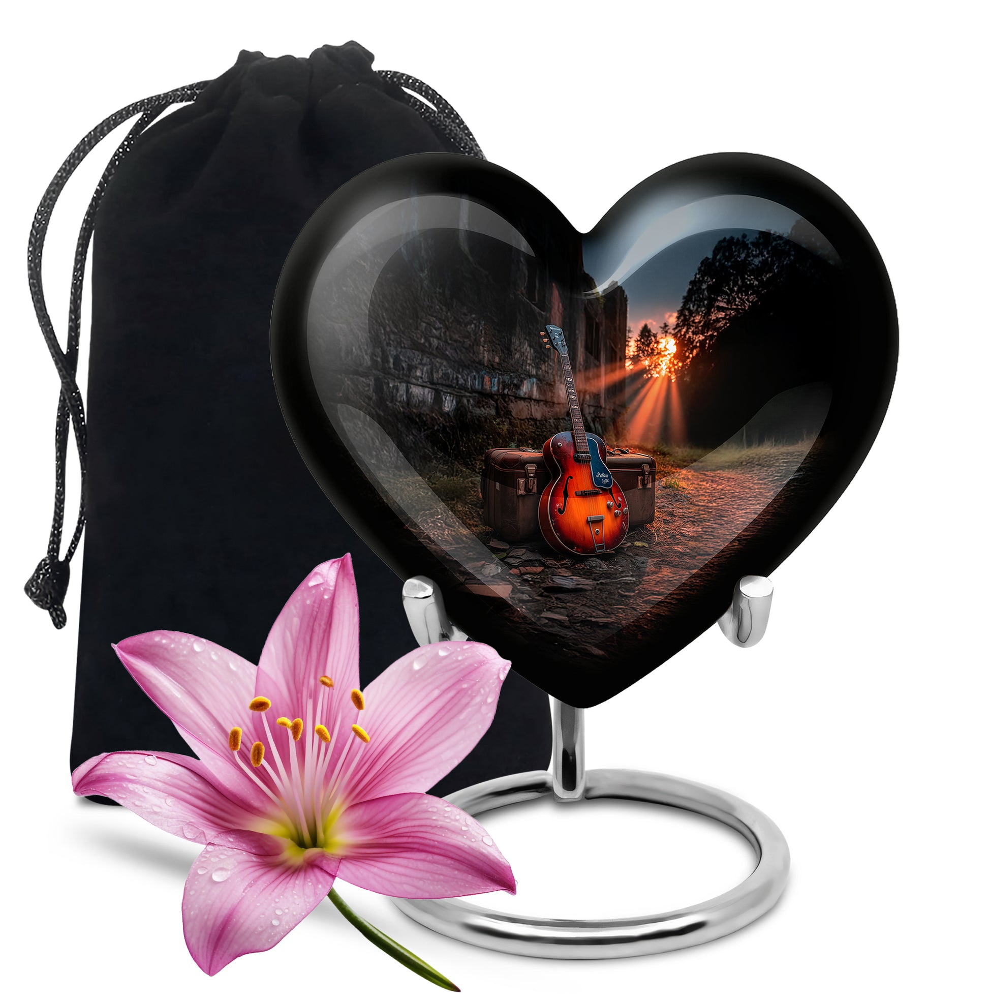 Guitar Memorial Urn - Musical Theme Cremation Urn For Adult Ashes