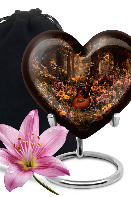 Guitar Theme Funeral Urn - Beautiful Cremation Urn For Loved Ones