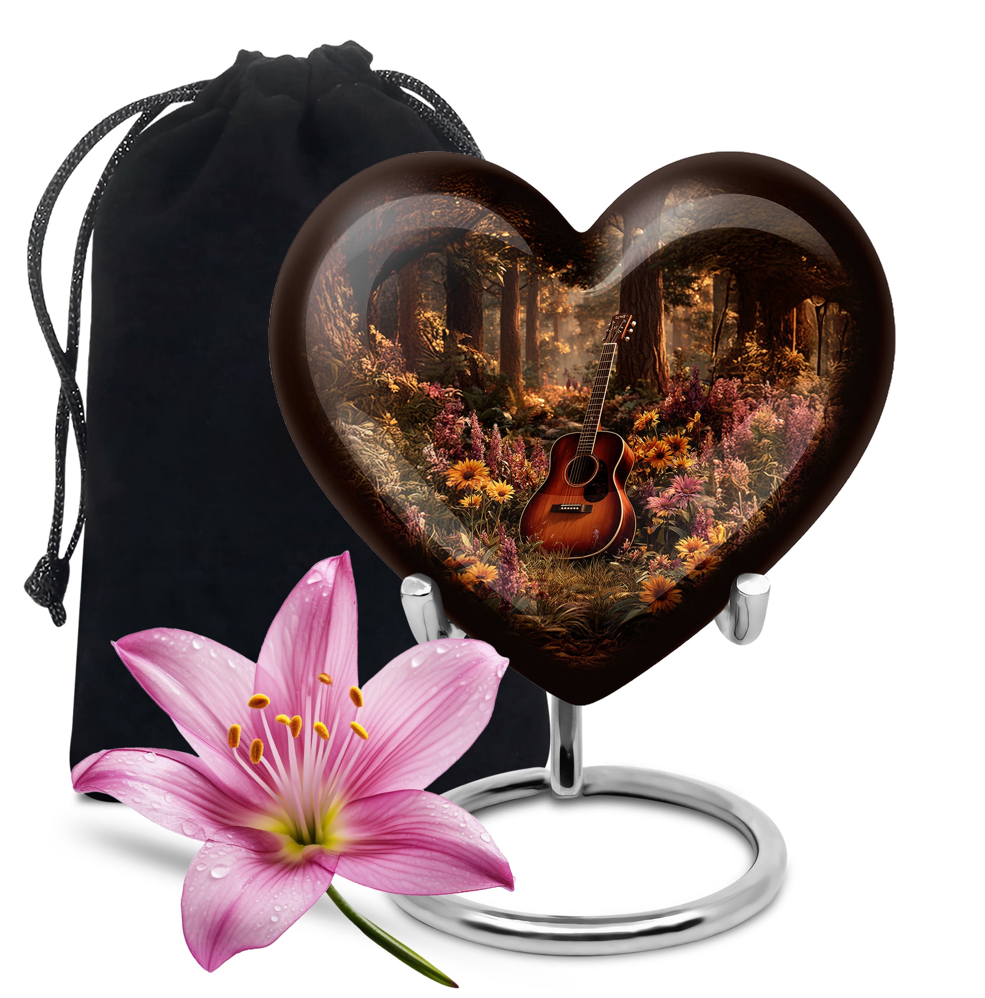 Guitar Theme Funeral Urn - Beautiful Cremation Urn For Loved Ones