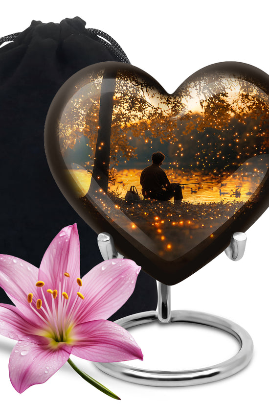 Fishing Sunset Themed Urn - Beautiful Cremation Urns For Male Ashes