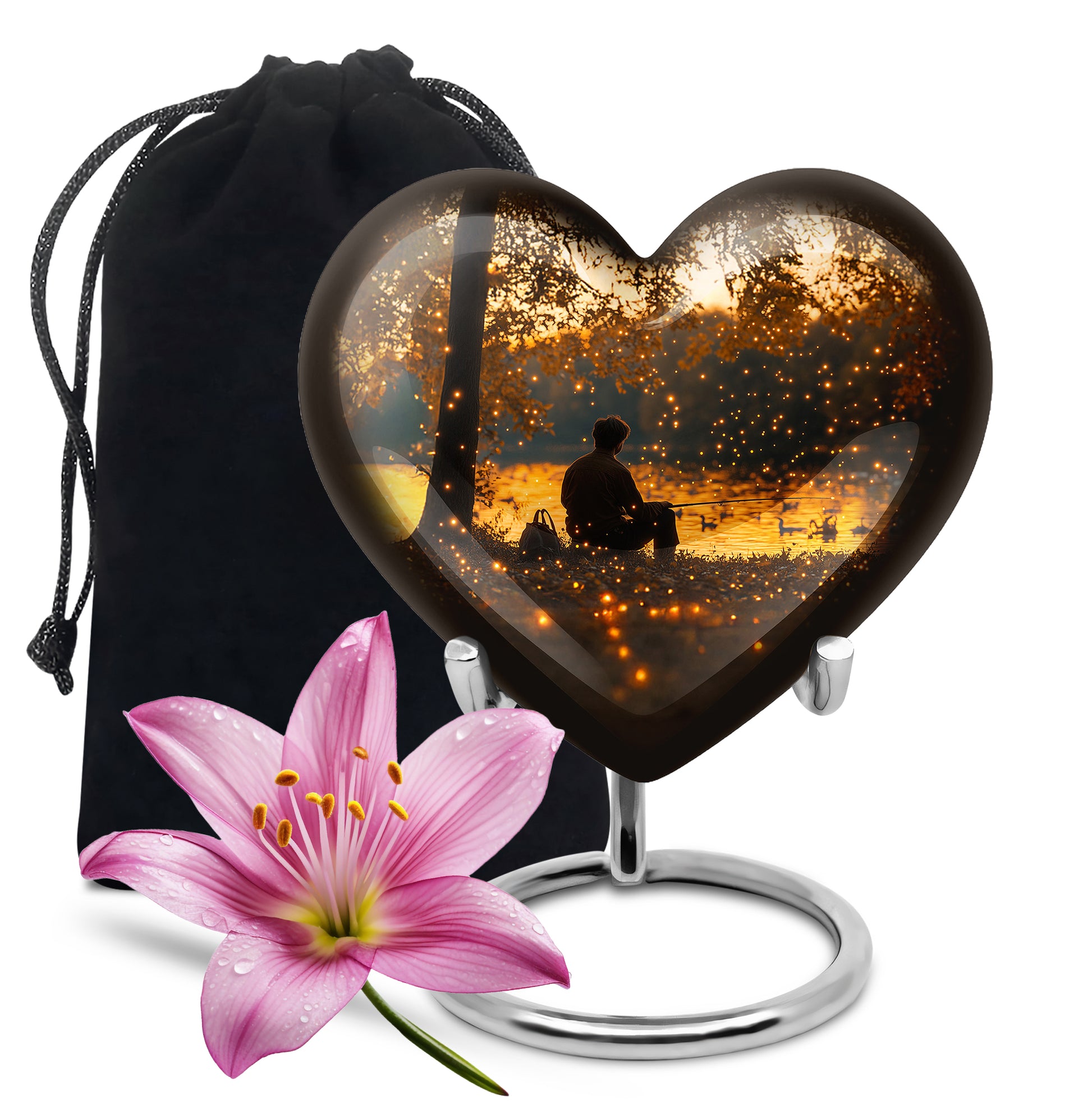 Fishing Sunset Themed Urn - Beautiful Cremation Urns For Male Ashes