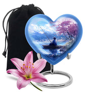 Beautiful Artistic Fishing Cremation Urn - Floral Urns For Human Ashes