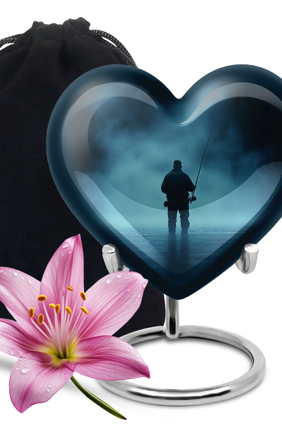 Fishing Funeral Urn – Peaceful Lake Memorial Urn For Adults