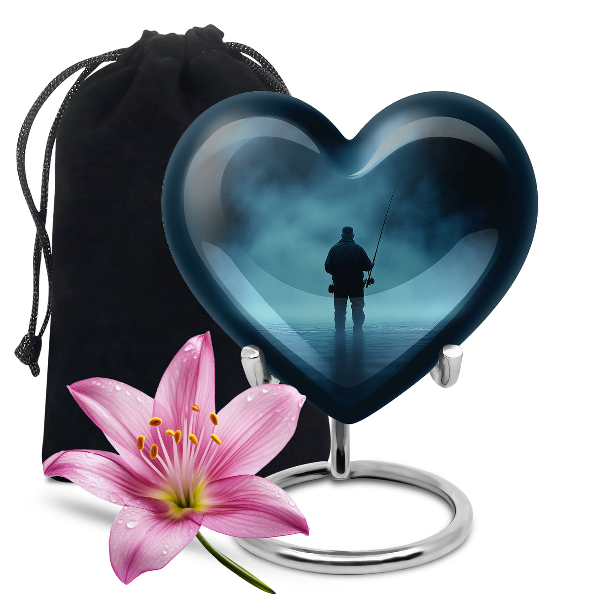 Fishing Funeral Urn – Peaceful Lake Memorial Urn For Adults