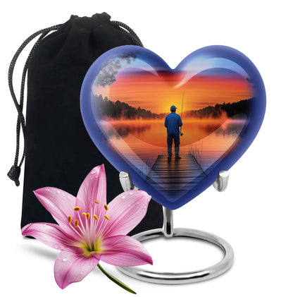 Sunset Fishing Memorial Urn - Beautiful Sunset Memorial Urn For Adult Male