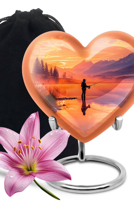 Lake Fishung Memorial Urn - Mountain Funeral Urn For Adult Ashes