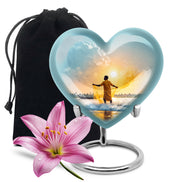 Ocean Fishing Cremation Urn - Sunrise Coastal Memorial Urn For Ashes