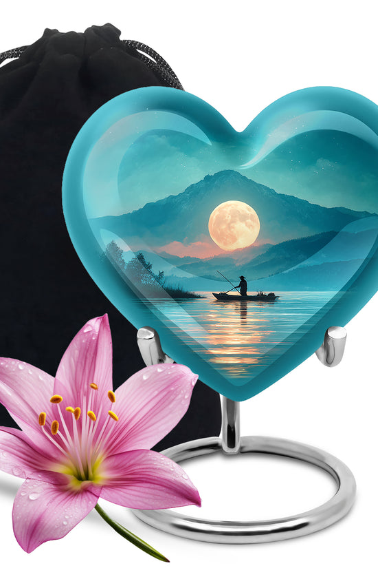 Moon Fishing Cremation Urn - Night Sky Cremation Urn For Burial