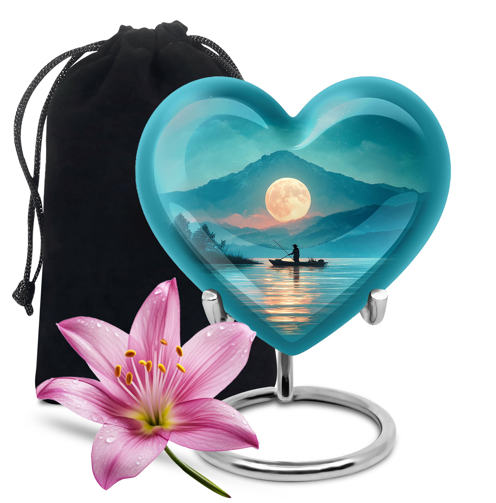Moon Fishing Cremation Urn - Night Sky Cremation Urn For Burial