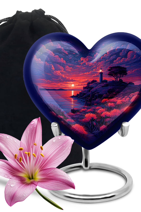 Beautiful Sunset Lighthouse Urn - Decorative Urns For Human Ashes