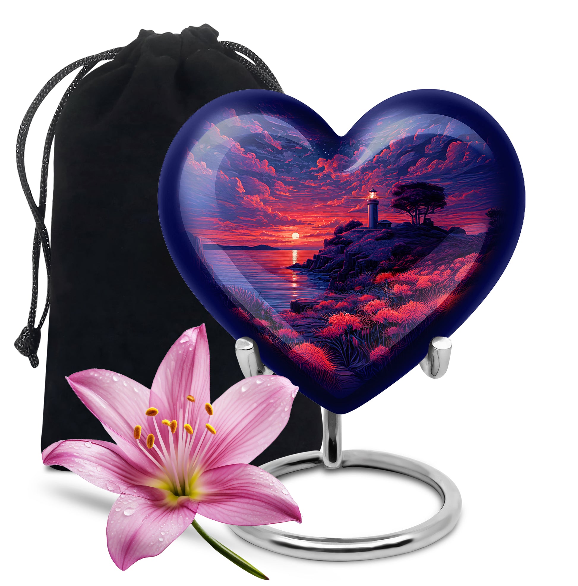 Beautiful Sunset Lighthouse Urn - Decorative Urns For Human Ashes