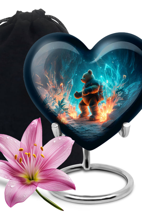 Adventure Teddy Bear Cremation Urn - Beautiful Memorial Urn For Male & Female