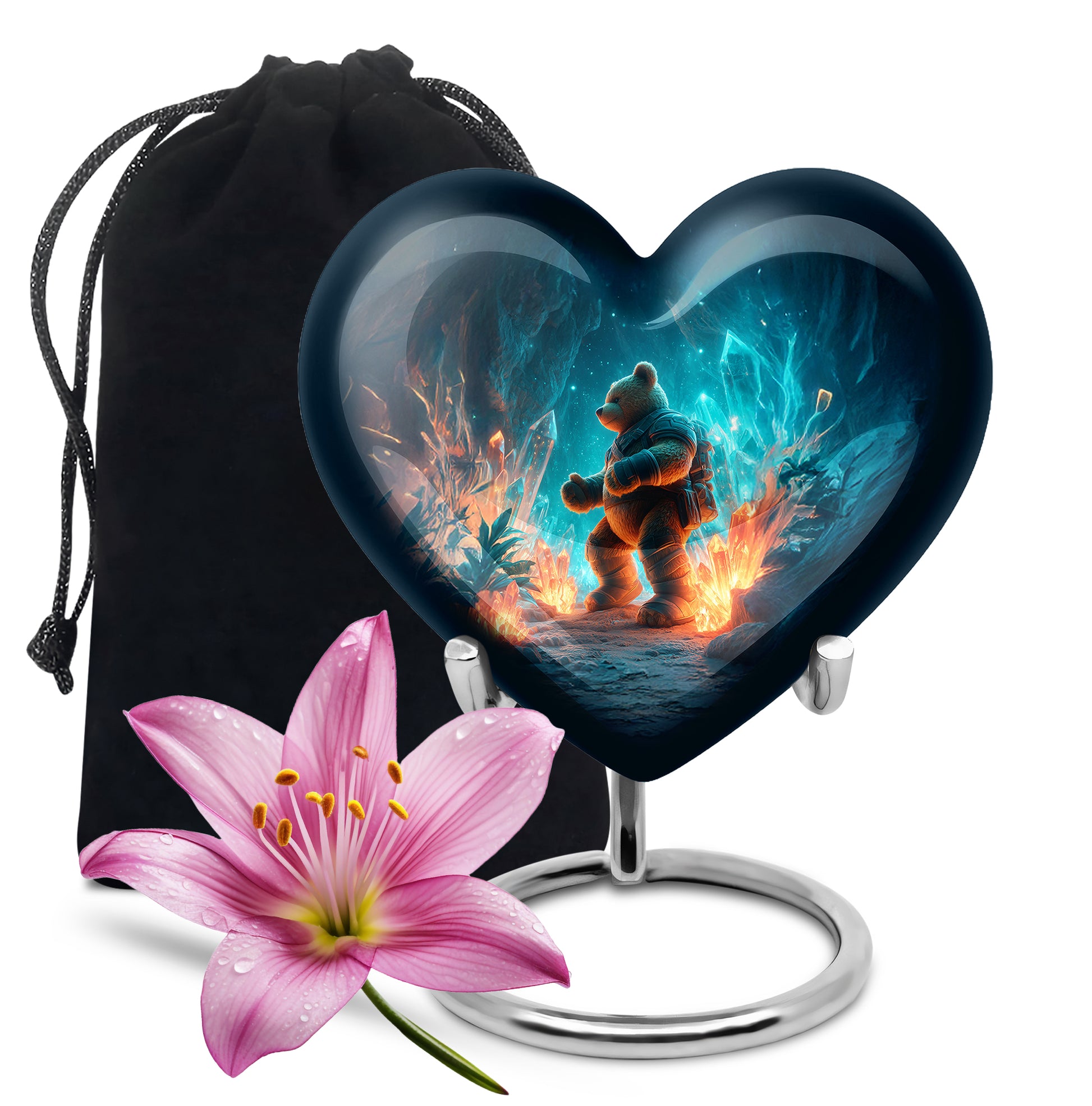 Adventure Teddy Bear Cremation Urn - Beautiful Memorial Urn For Male & Female