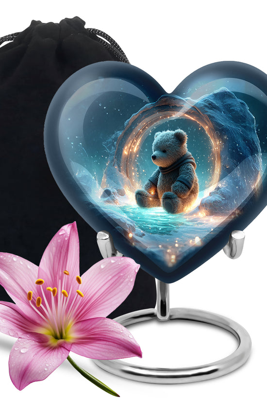 Cute Teddy Bear Memorial Urn - Funeral Urn For Human Ashes