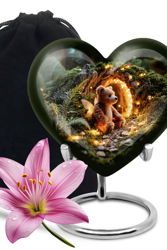 Fairy Teddy Bear Memorial Urn - Peaceful Cremation Urn For Loved Ones