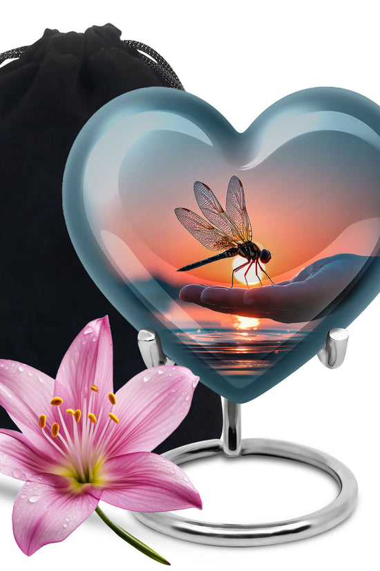 Nature Dragonfly Memorial Urn – Sunset Cremation Urn For Adult Ashes