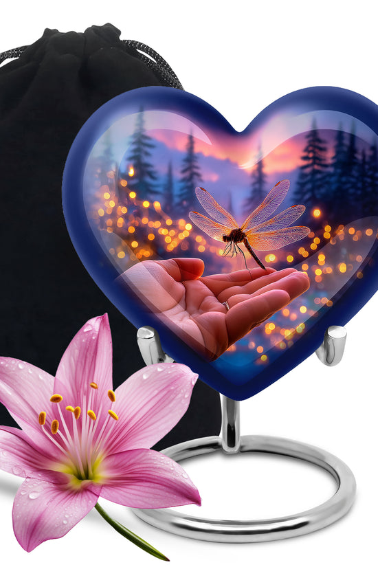 Dragonfly Forest Memorial Urn - Sunset Cremation Urn For Loved Ones