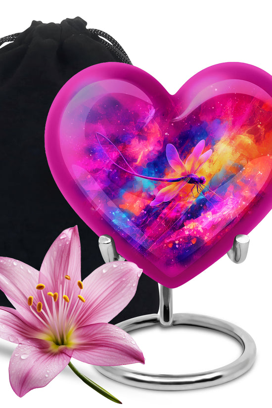 Elegant Dragonfly Cremation Urn - Colorful Memorial Urn For Adult Ashes