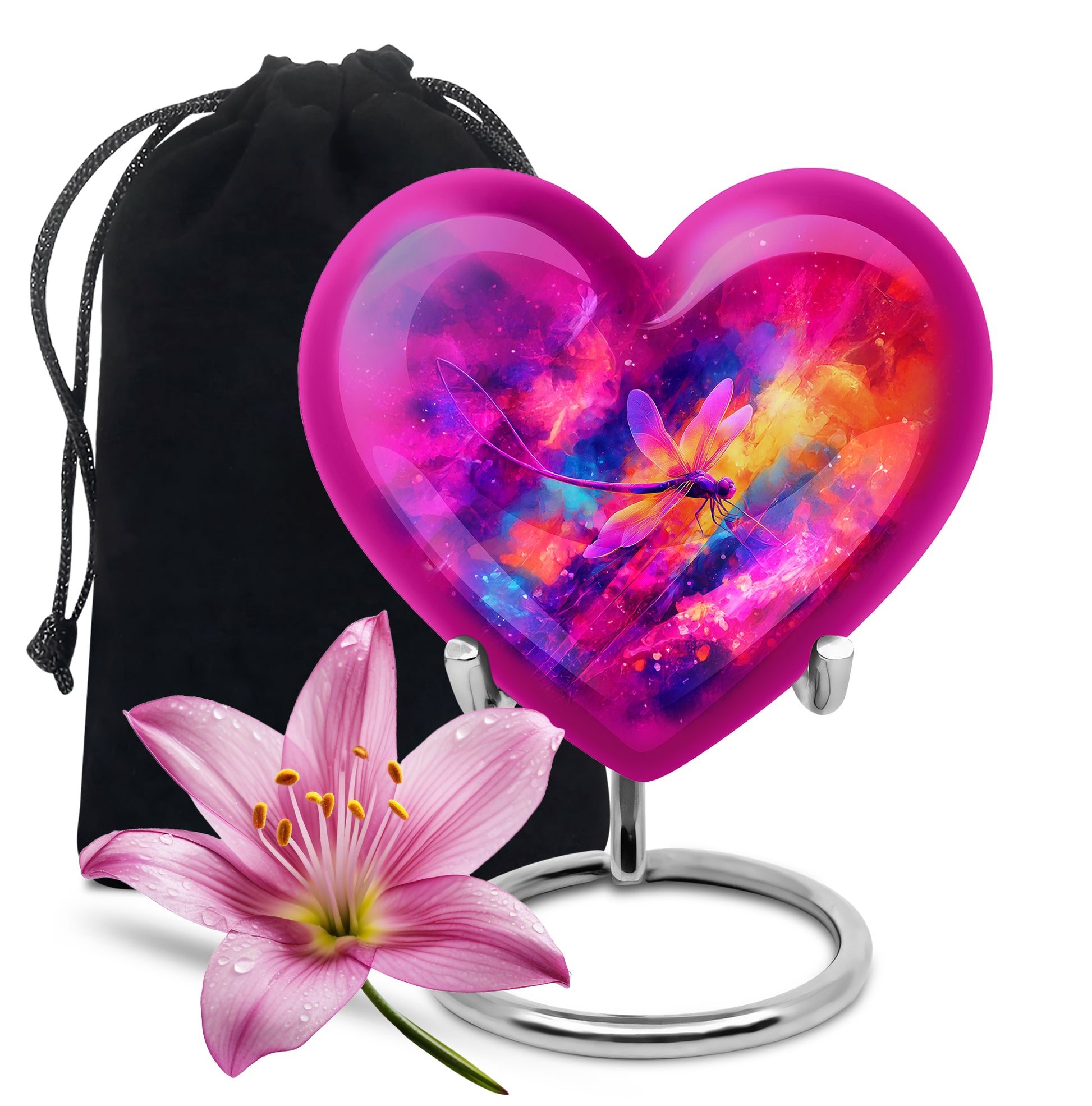 Elegant Dragonfly Cremation Urn - Colorful Memorial Urn For Adult Ashes