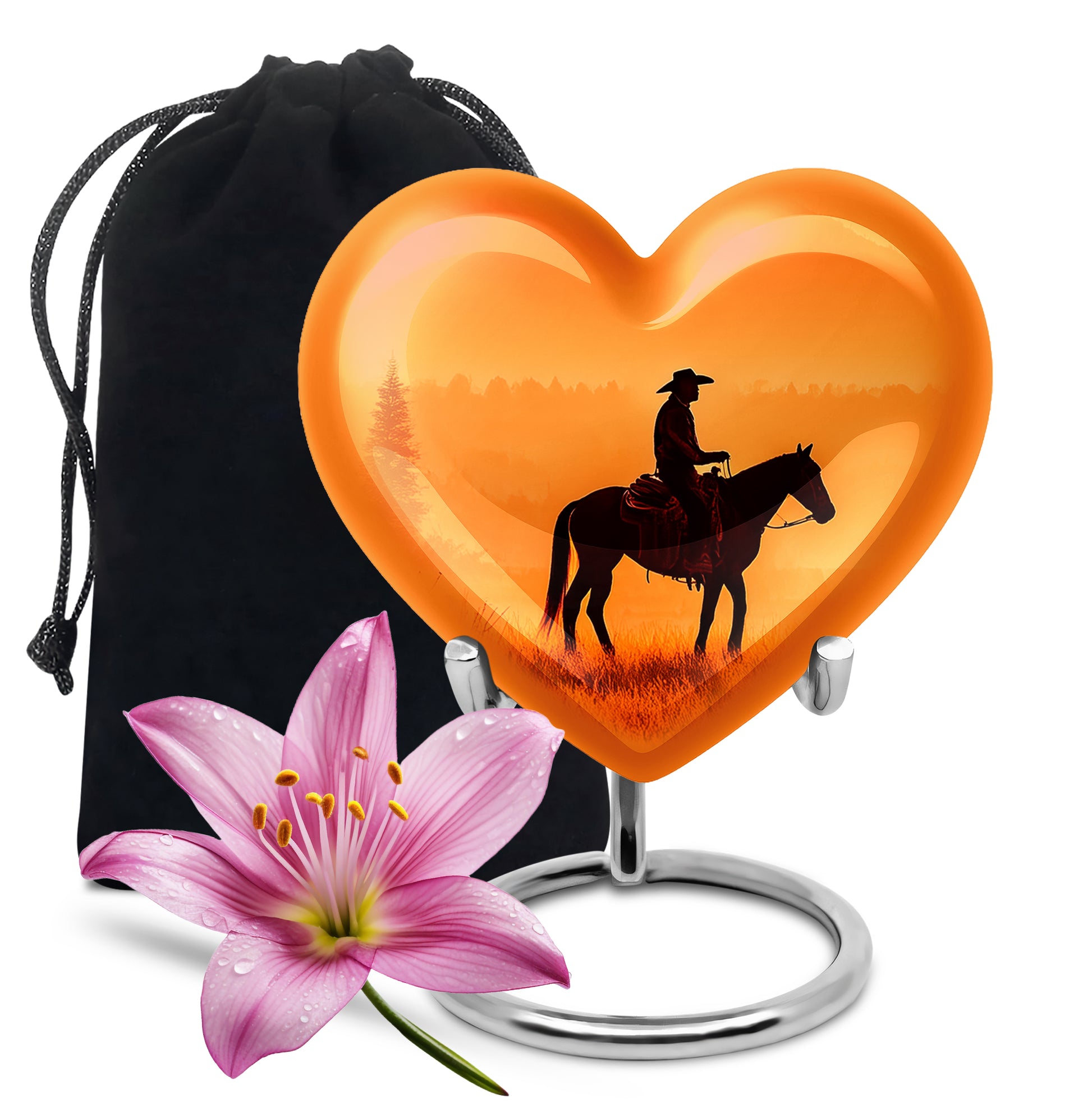 Cowboy Cremation Urns For Ashes - Beautiful Sunset Funeral Urns For Ashes