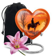 Cowboy Burial Urns For Ashes - Orange Memorial Urns For Pet Ashes