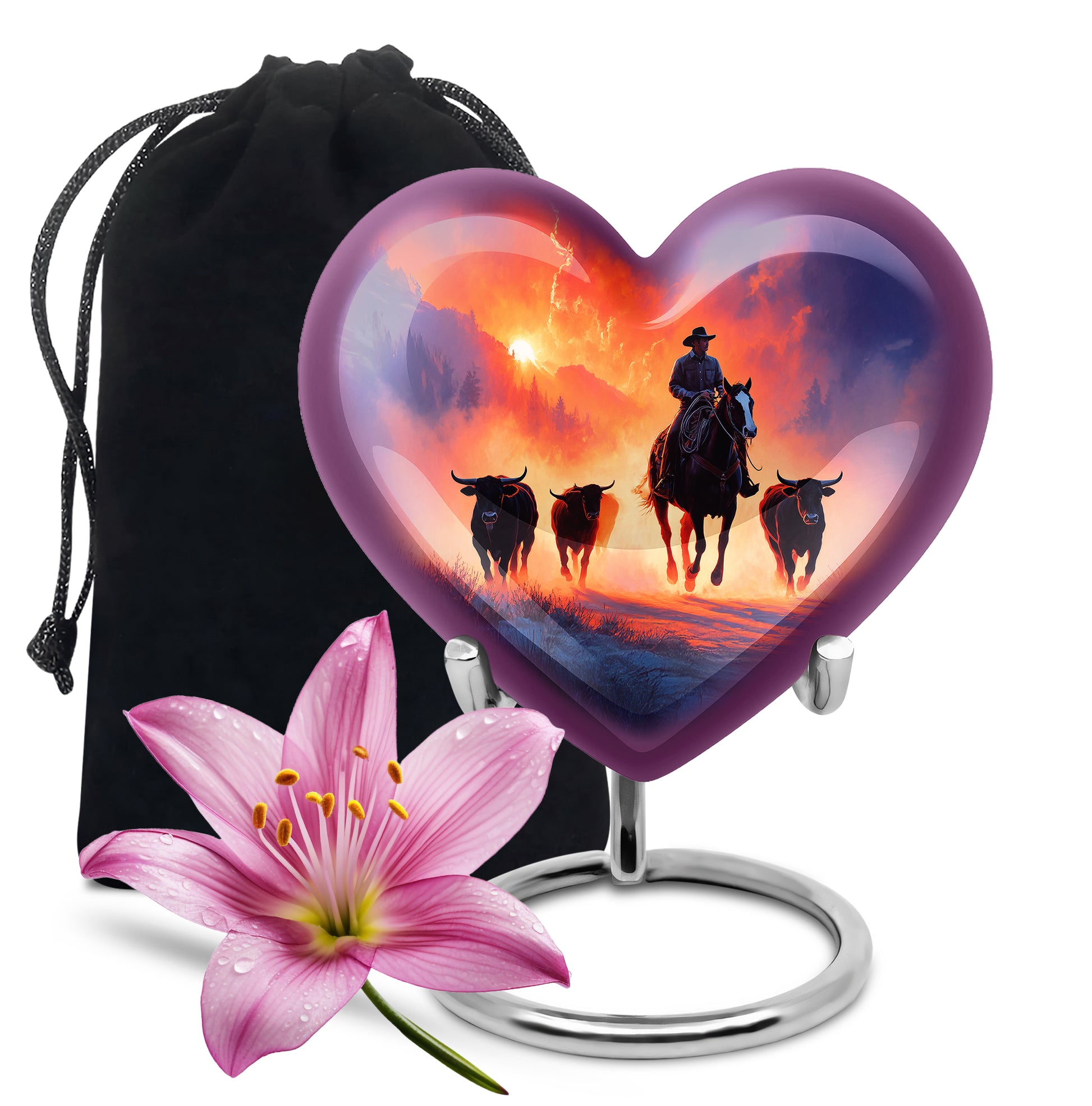Cowboy Cremation Urns For Ashes - Sunset Memorial Urns For Pet Ashes