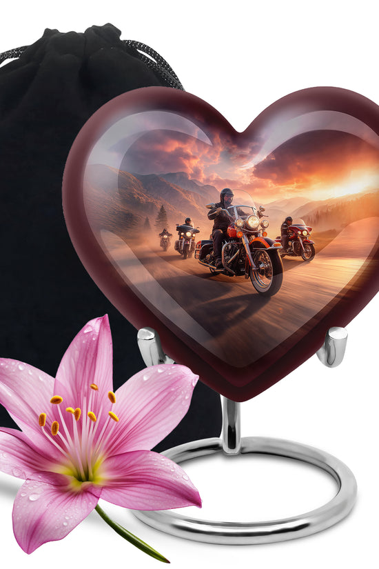 Motorcycle Riders Cremation Urn - Biker Memorial Urn For Loved Ones