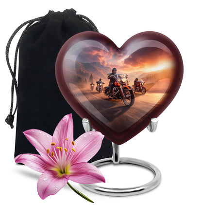 Motorcycle Riders Cremation Urn - Biker Memorial Urn For Loved Ones