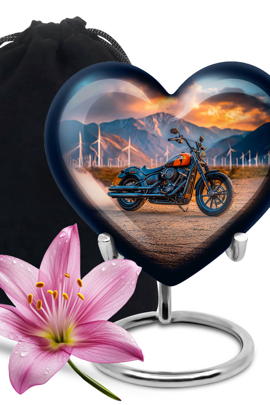 Motorcycle Funeral Urn For Men - Mountain Cremation Urn For Adult Ashes