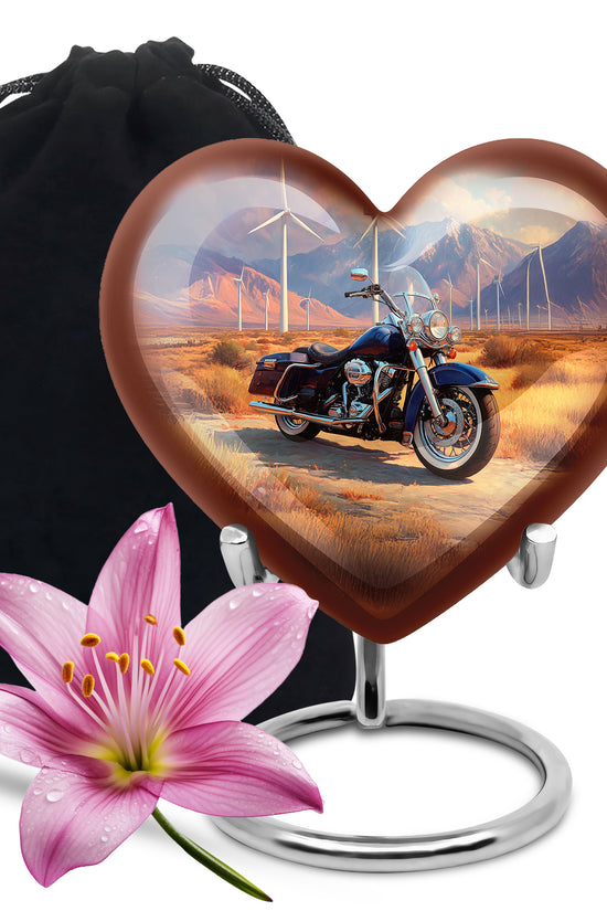 Scenic Motorcycle Memorial Urn - Windmill Valley Funeral Urn For Human Ashes