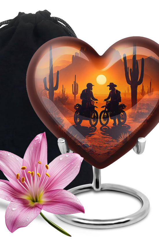 Desert Riders Memorial Urn - Beautiful Sunset Cremation For Human Ashes