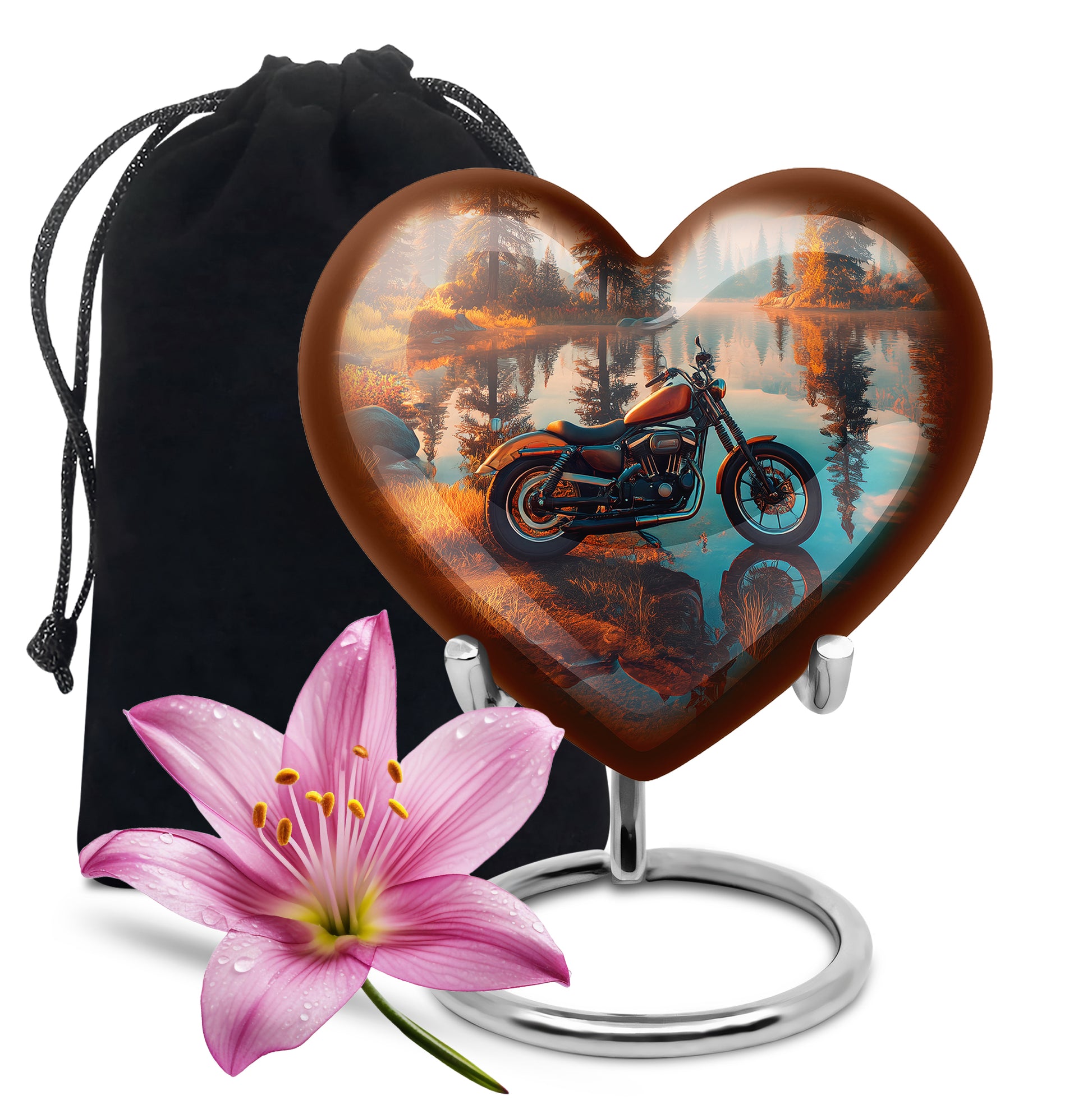 Scenic Forest Lake Cremation Urn - Memorial Urn For Loved Ones