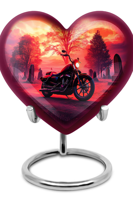 Inspiring Red Bike Testament Urn for Human Ashes - 10-inch, 200 cu in - Karyliz