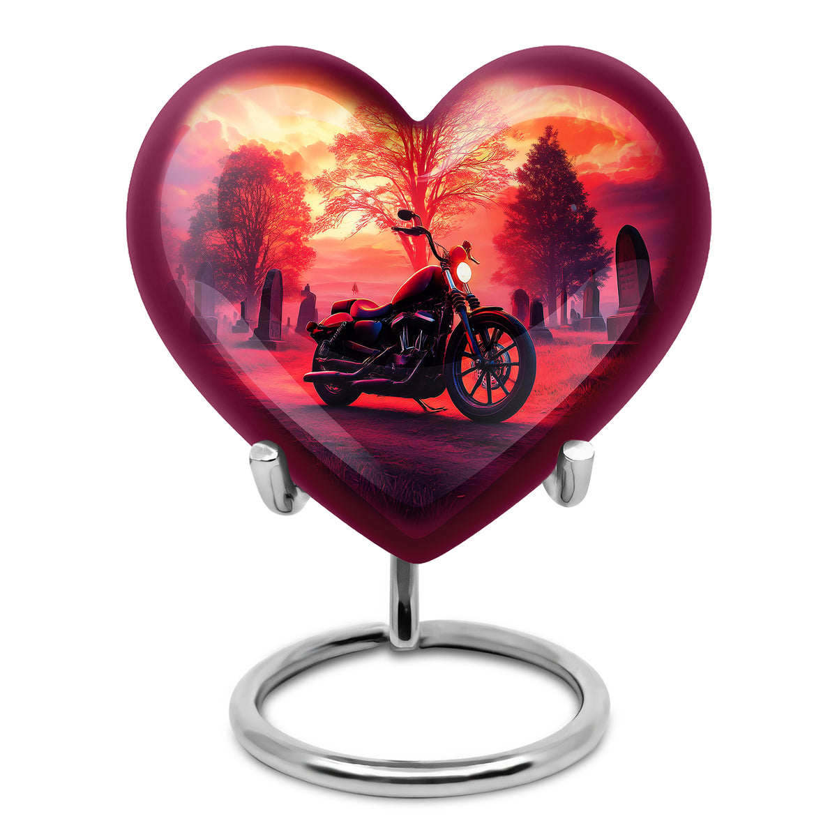 Inspiring Red Bike Testament Urn for Human Ashes - 10-inch, 200 cu in - Karyliz