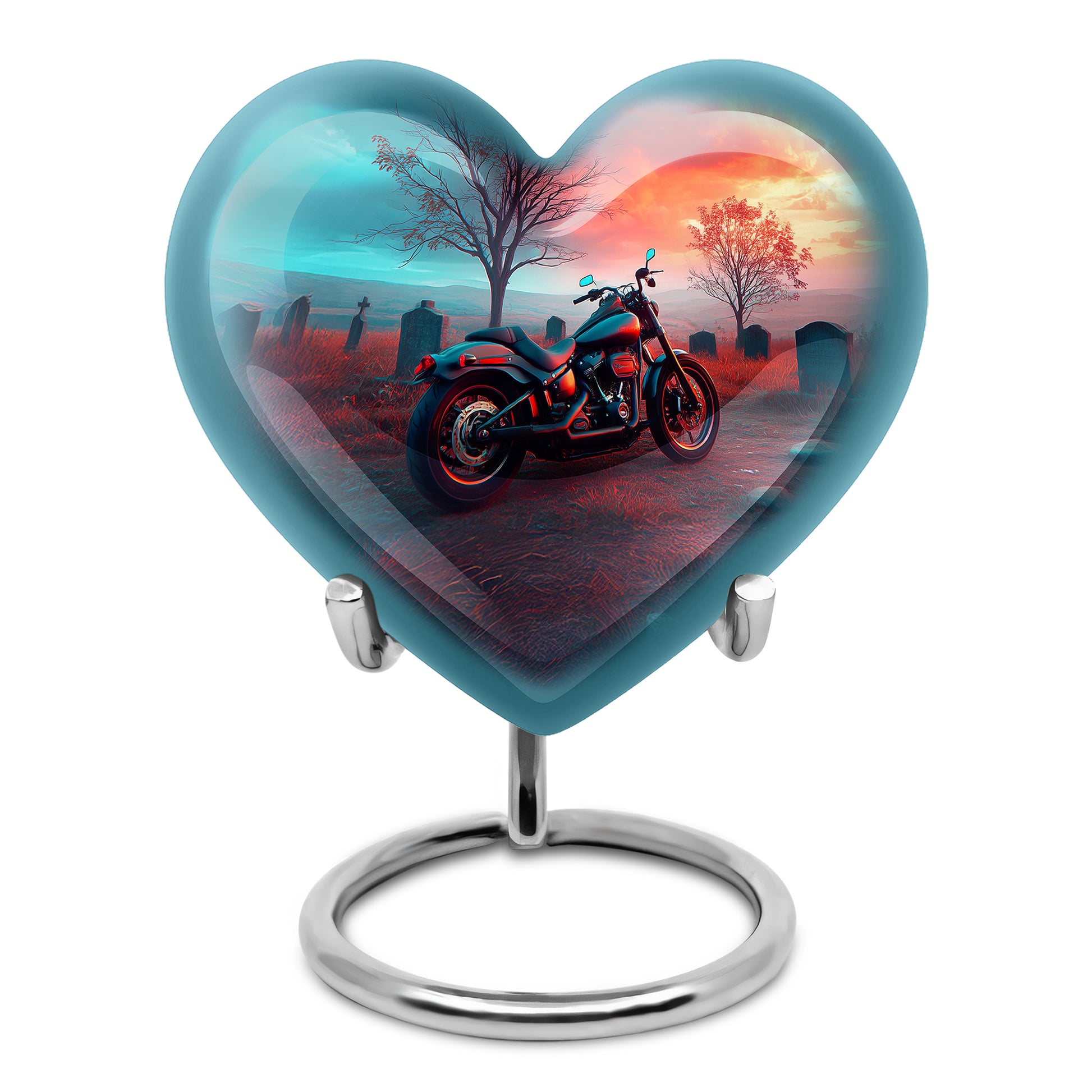 Regal Bike Memorial Cremation Urns - Teal 10-inch, 200 cu in - Karyliz