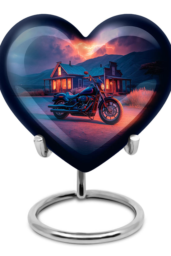Remarkable Bike Memorial Cremation Urns - Blue 10-inch, 200 cu in - Karyliz