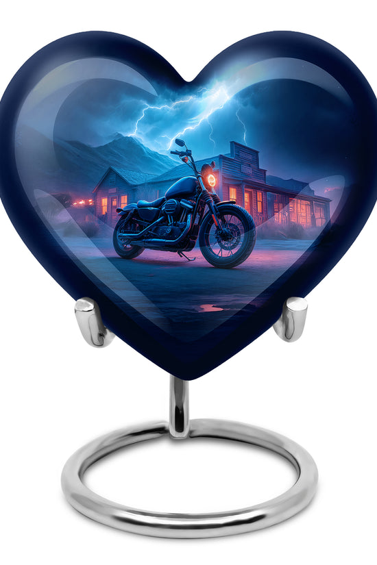 Personalized Bike Cremation Urns - Wondrous Blue 10-inch, 200 cu in - Karyliz