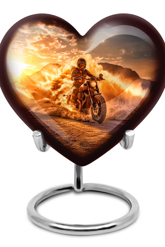 Gold Bike Sentinel Cremation Urns for Human Ashes - 10-inch, 200 cu in - Karyliz