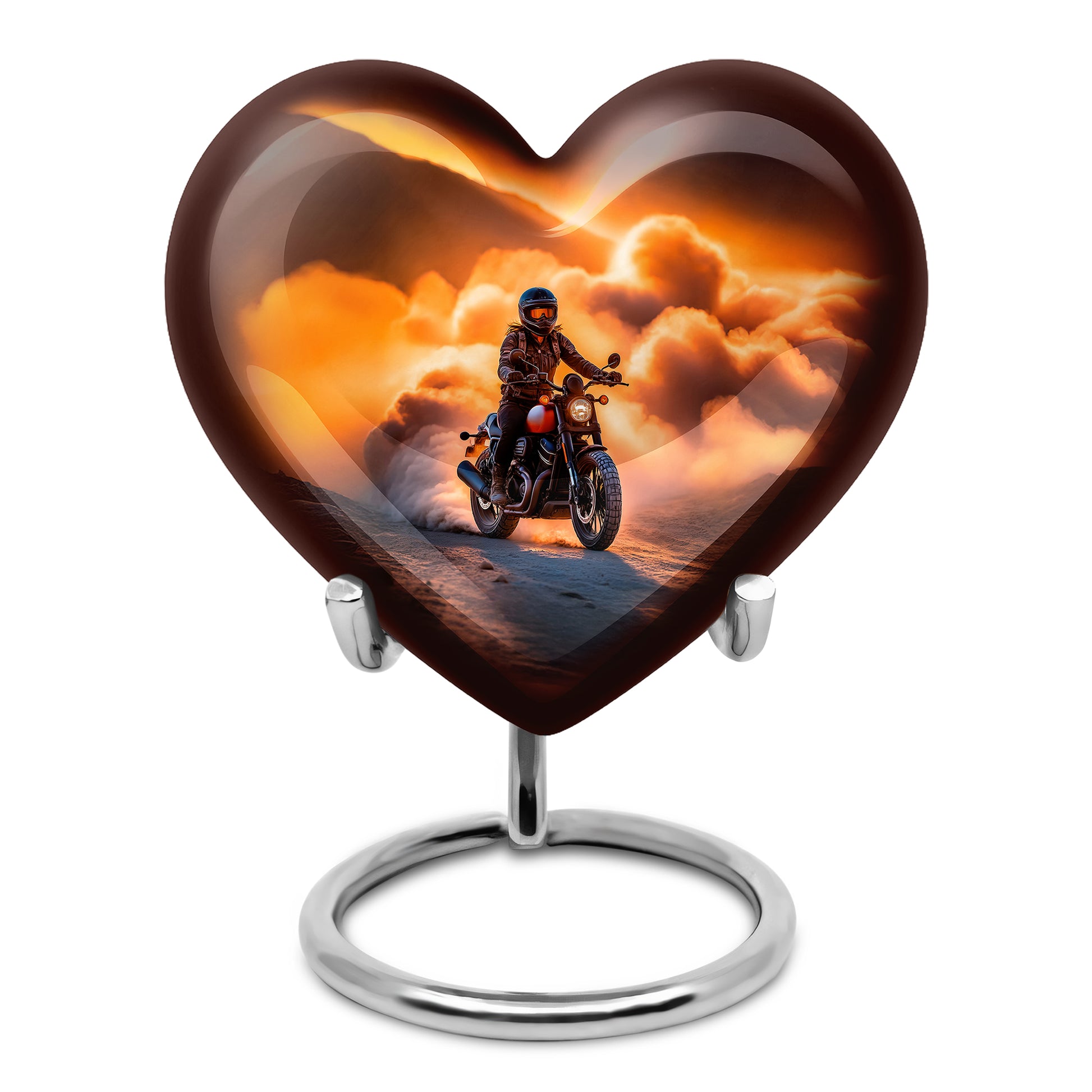Distinguished Gold Bike Cremation Urn for Ashes - 10-inch, 200 cu in - Karyliz