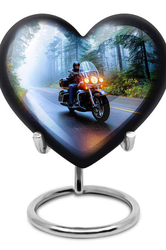 Personalized Blue Sovereign Bike Cremation Urns for Human Ashes - 10-inch, 200 cu in - Karyliz